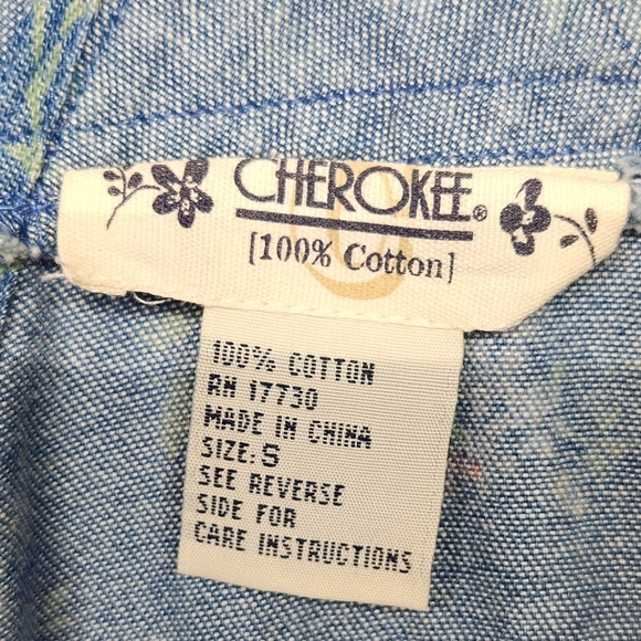 Vintage Y2k Cherokee midi dress floral denim boho cottagecore Streetwear Hipster - Picture 4 of 5
